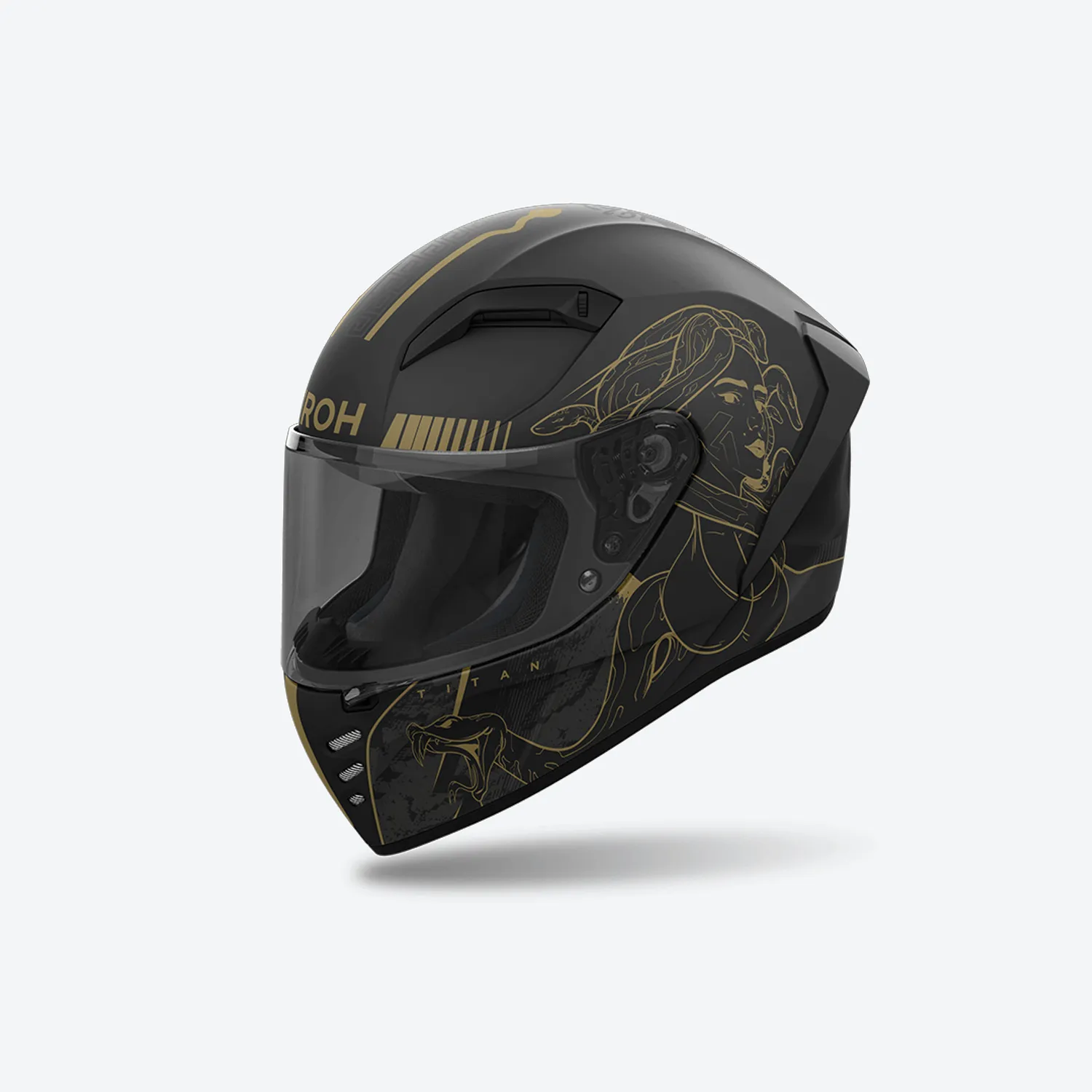 CASCO INTEGRALE AIROH CONNOR TITAN MATT - nero/oro opaco