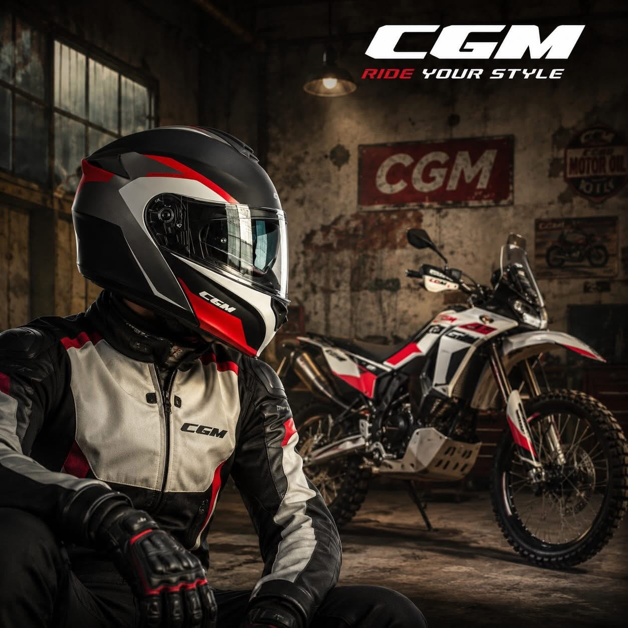 CASCO MODULARE CGM 568 BER DRESDA - nero/rosso opaco