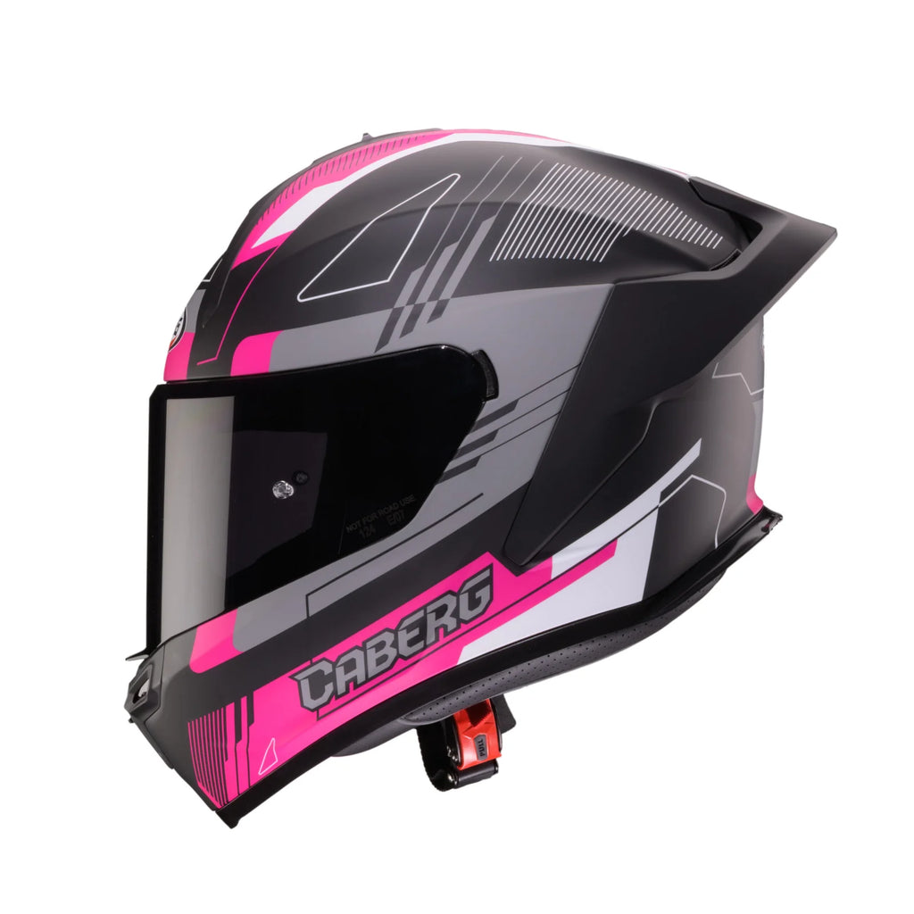 CASCO INTEGRALE CABERG ROXTER COLT - nero opaco/bianco/fucsia