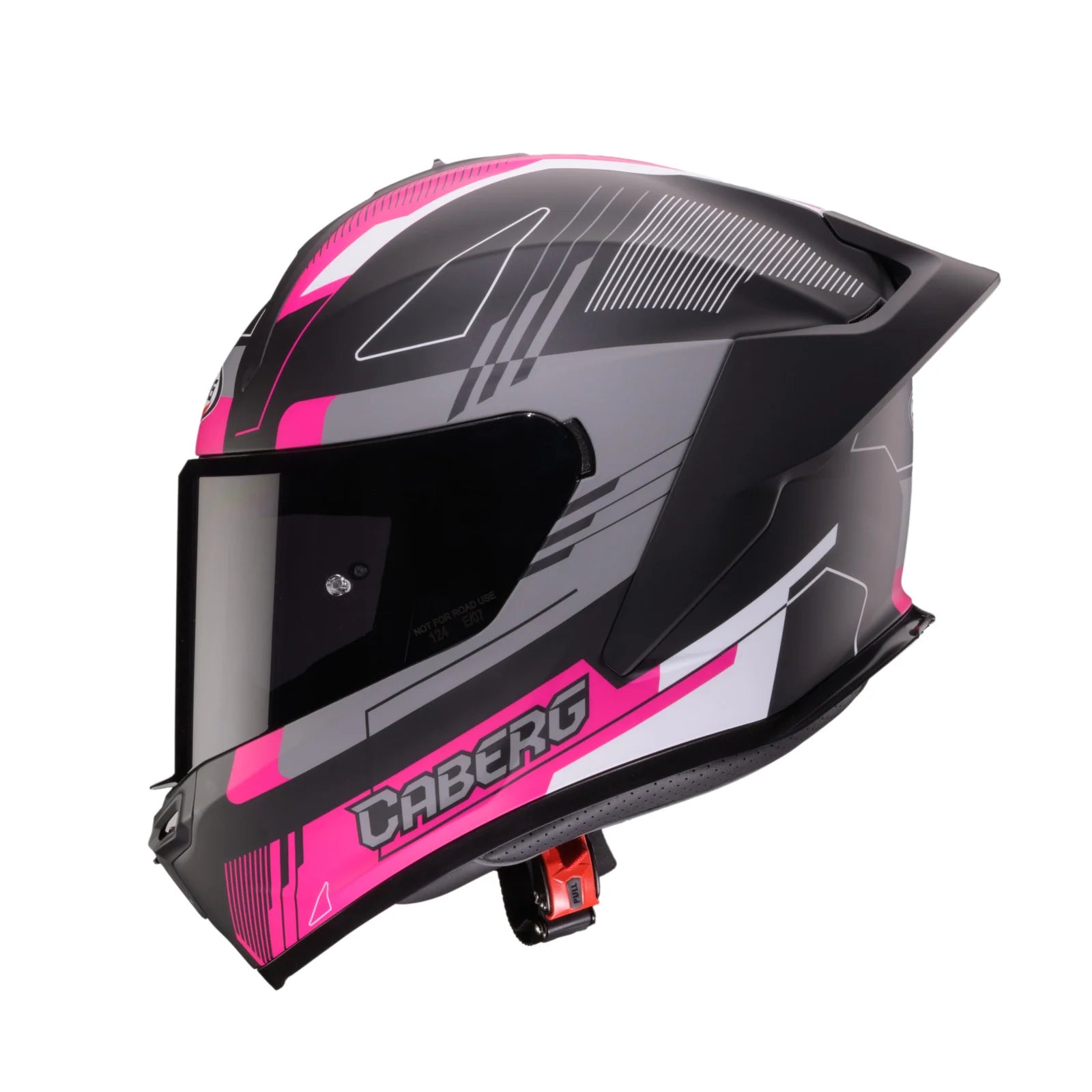 CASCO INTEGRALE CABERG ROXTER COLT - nero opaco/bianco/fucsia
