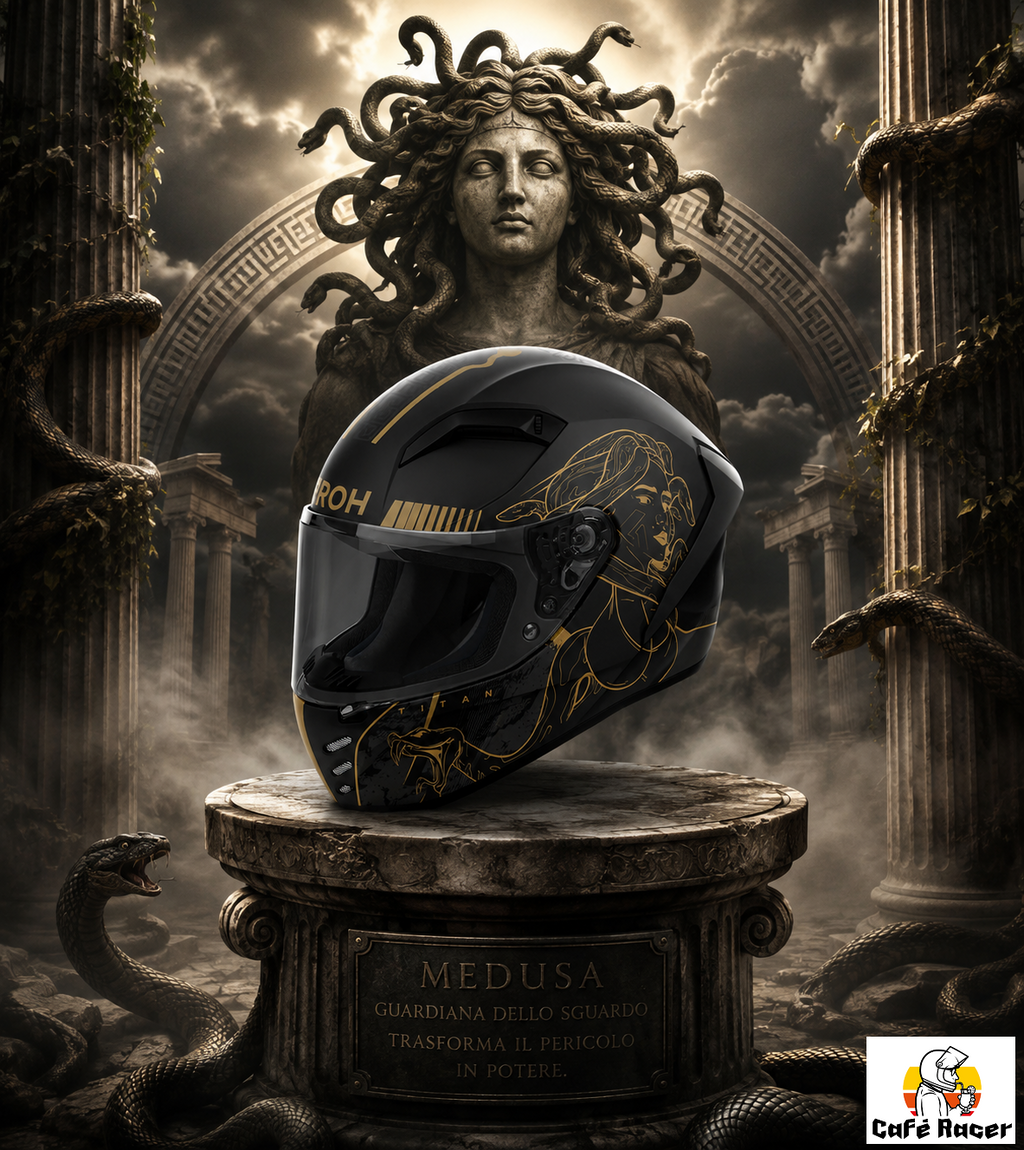 CASCO INTEGRALE AIROH CONNOR TITAN MATT - nero/oro opaco
