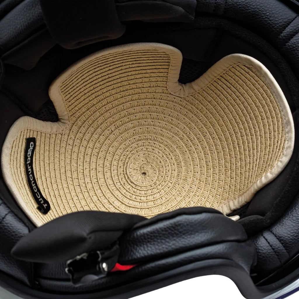 SOTTOCASCO TUCANO URBANO NEW PANAMA - beige/in Paglia Universale per Casco Moto e Scooter | Fresco, Igienico e Confortevole
