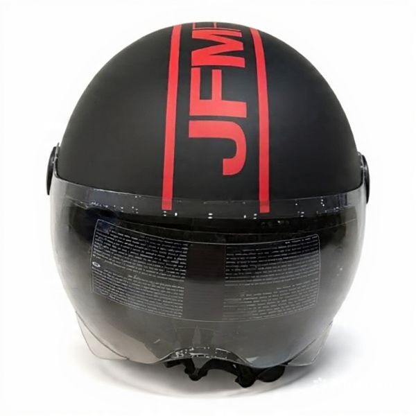 CASCO DEMI JET JFM 401 NEW FASHION - nero opaco/porpora fluo