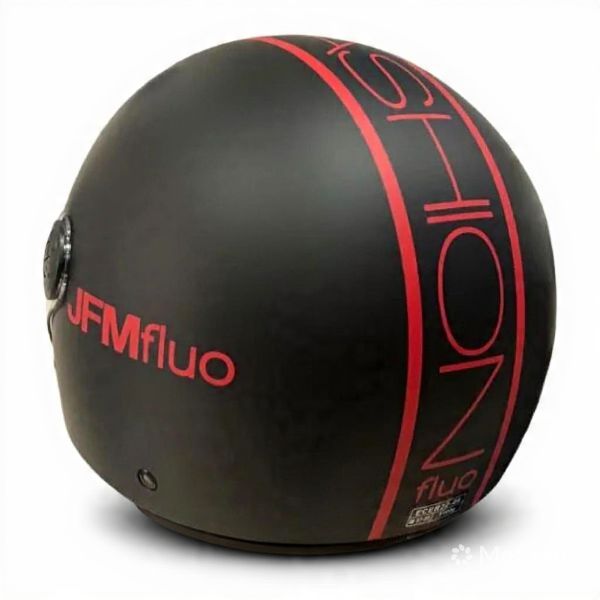 CASCO DEMI JET JFM 401 NEW FASHION - nero opaco/porpora fluo
