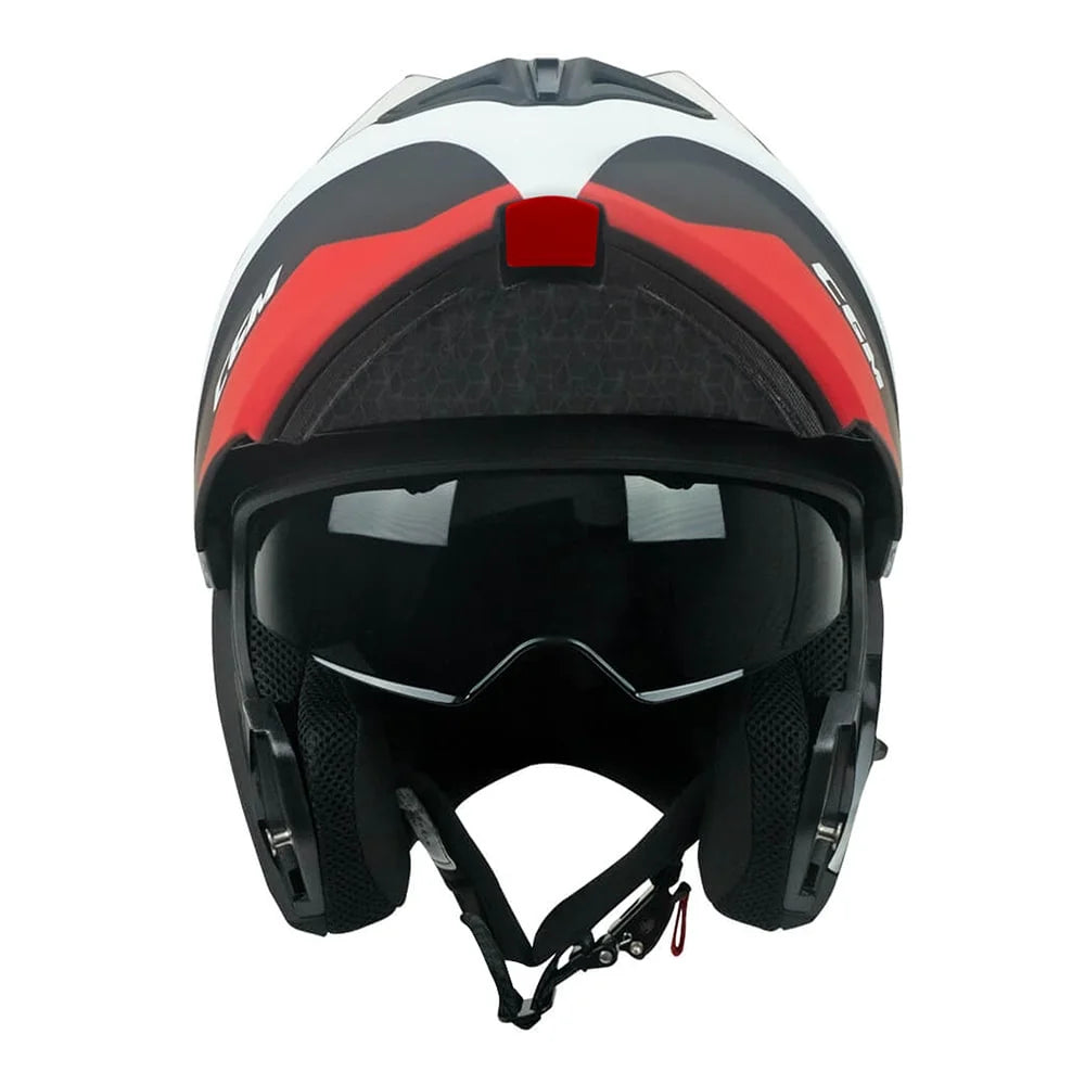 CASCO MODULARE CGM 568 BER DRESDA - nero/rosso opaco