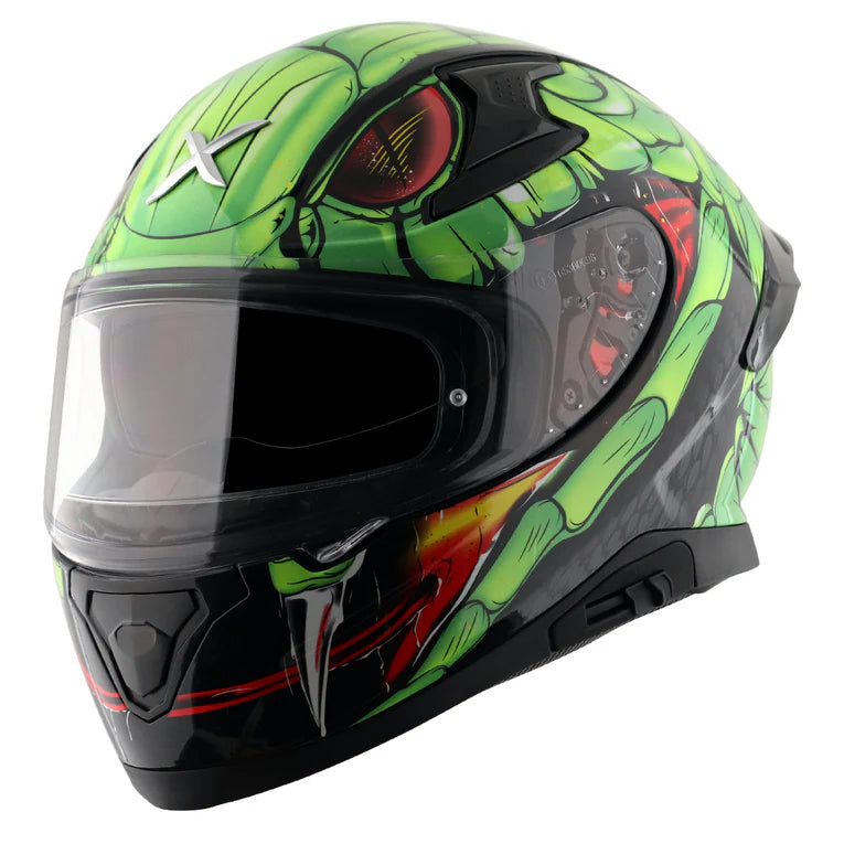 CASCO INTEGRALE AXOR APEX VENOMOUS - verde lucido/nero