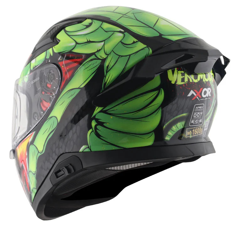 CASCO INTEGRALE AXOR APEX VENOMOUS - verde lucido/nero