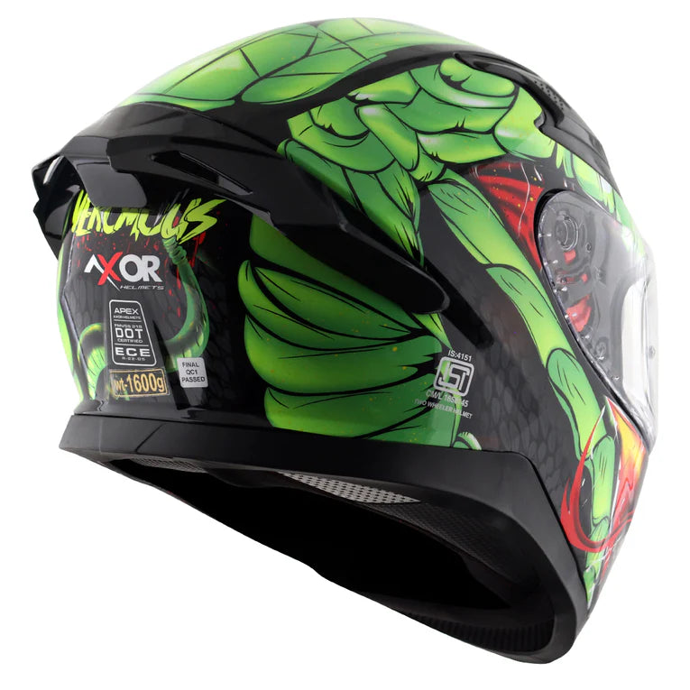 CASCO INTEGRALE AXOR APEX VENOMOUS - verde lucido/nero