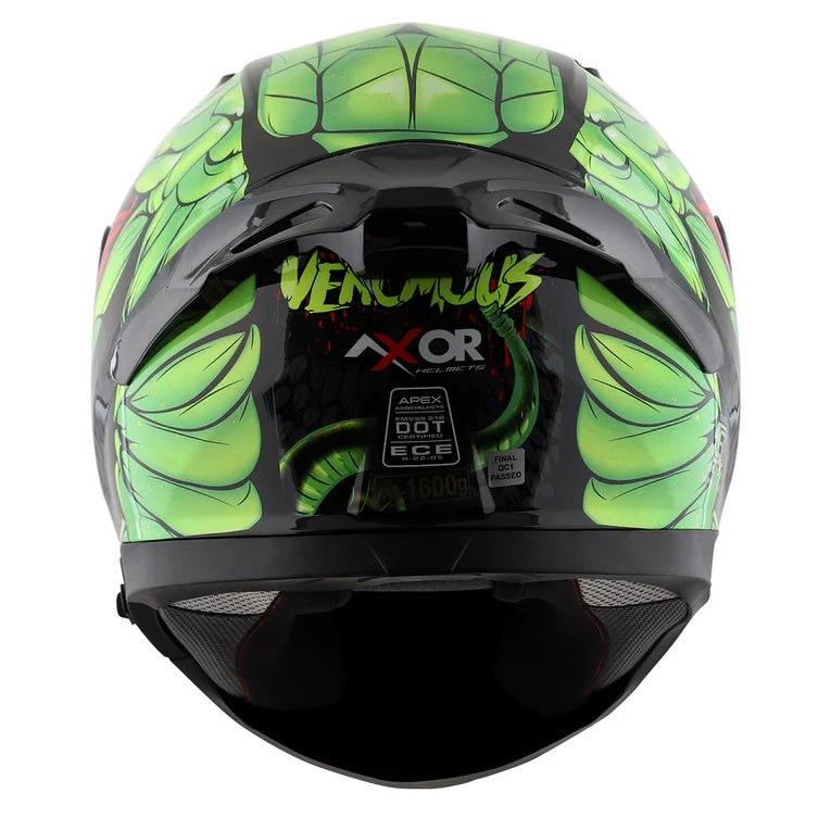 CASCO INTEGRALE AXOR APEX VENOMOUS - verde lucido/nero