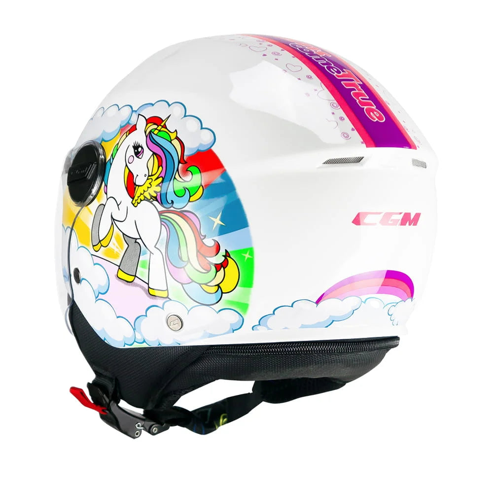 CASCO BAMBINO CGM 261 MINI DREAMS - bianco/fucsia/celeste lucido