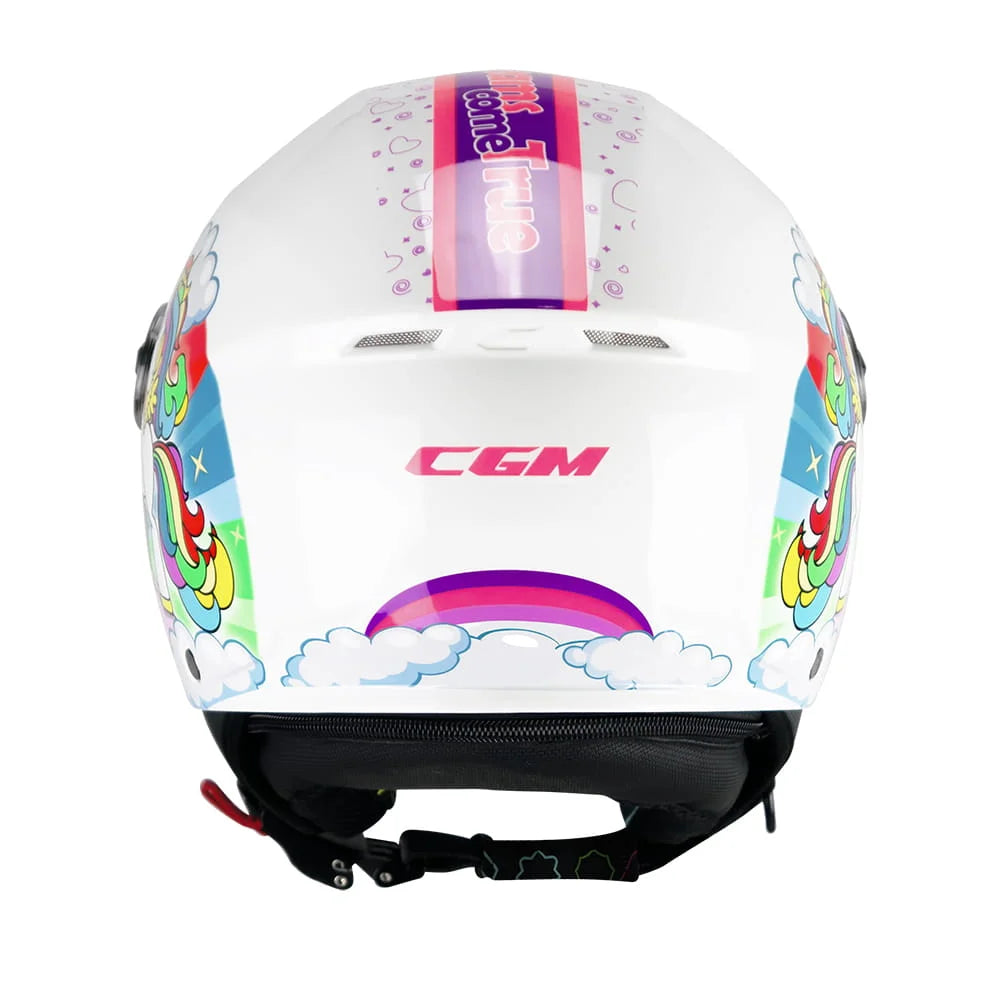 CASCO BAMBINO CGM 261 MINI DREAMS - bianco/fucsia/celeste lucido