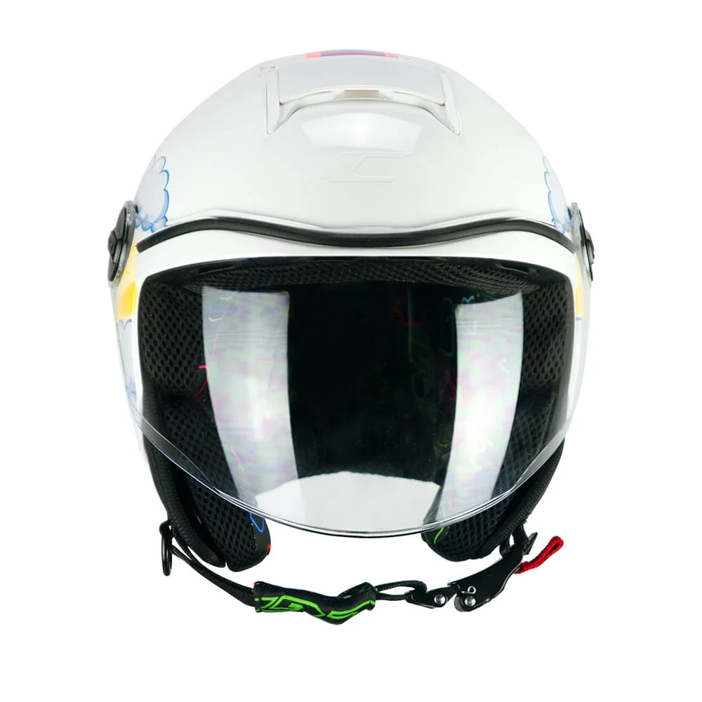 CASCO BAMBINO CGM 261 MINI DREAMS - bianco/fucsia/celeste lucido