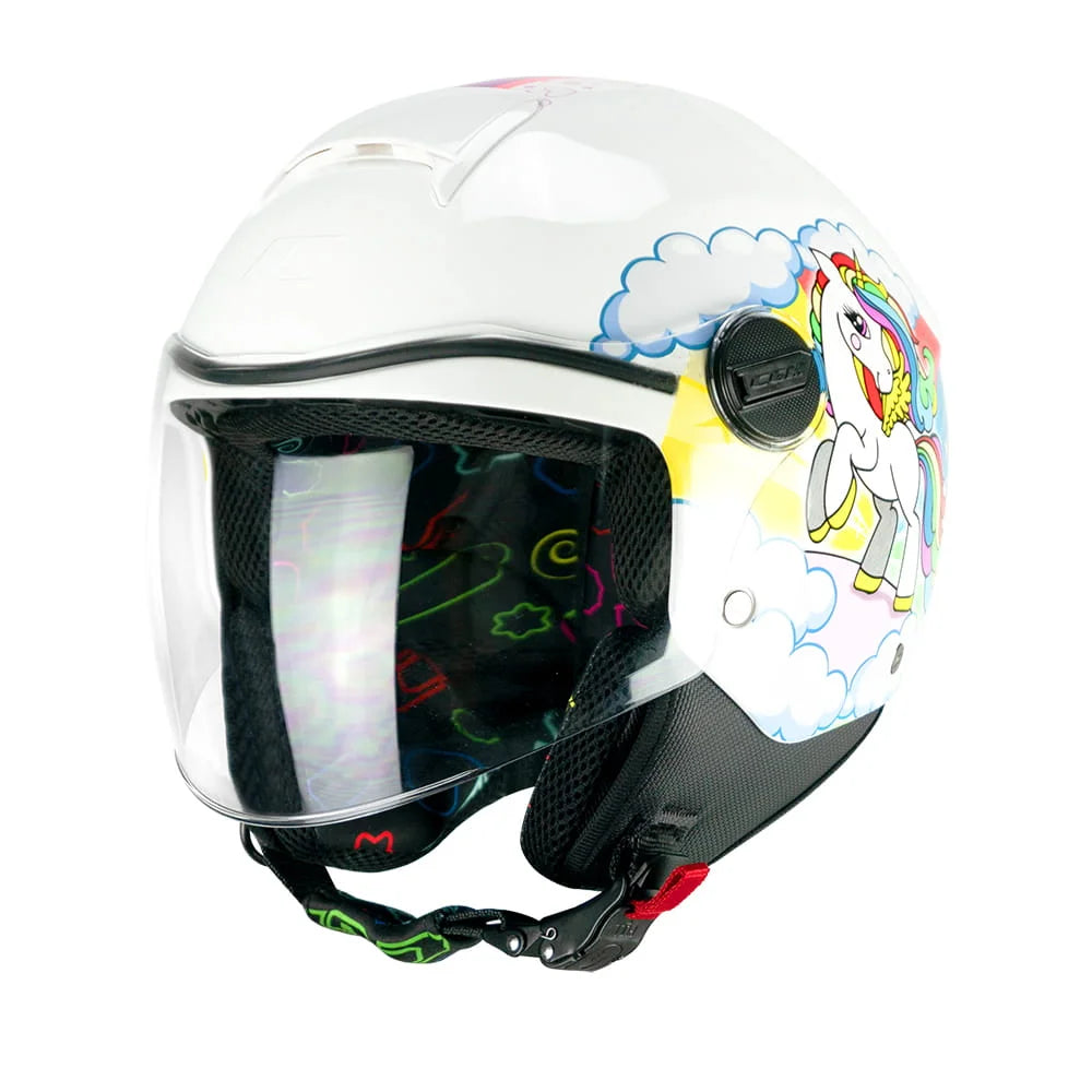 CASCO BAMBINO CGM 261 MINI DREAMS - bianco/fucsia/celeste lucido