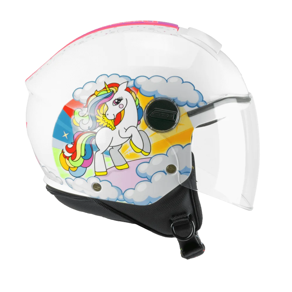 CASCO BAMBINO CGM 261 MINI DREAMS - bianco/fucsia/celeste lucido