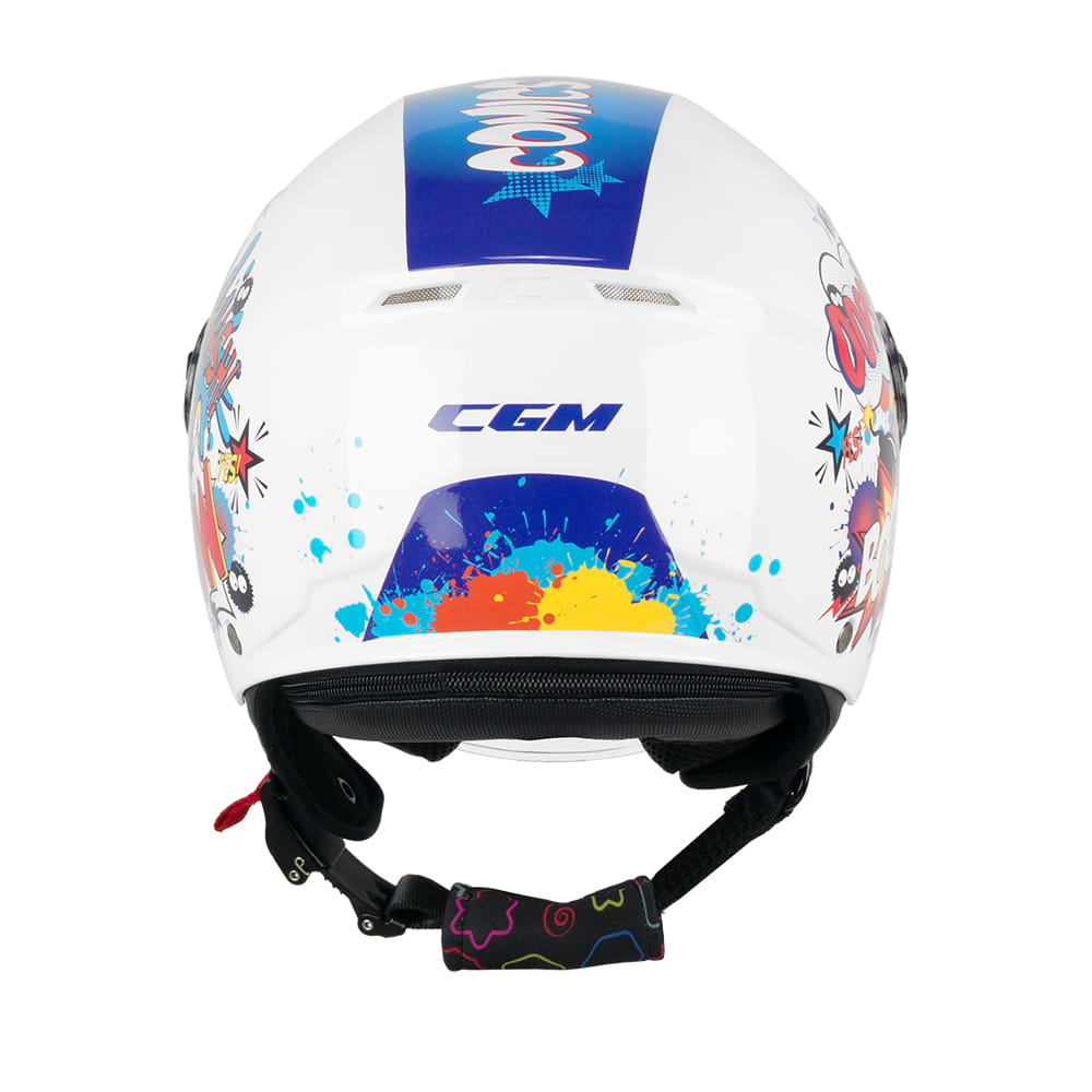 CASCO BAMBINO CGM 261 MINI COMICS - blu/bianco lucido