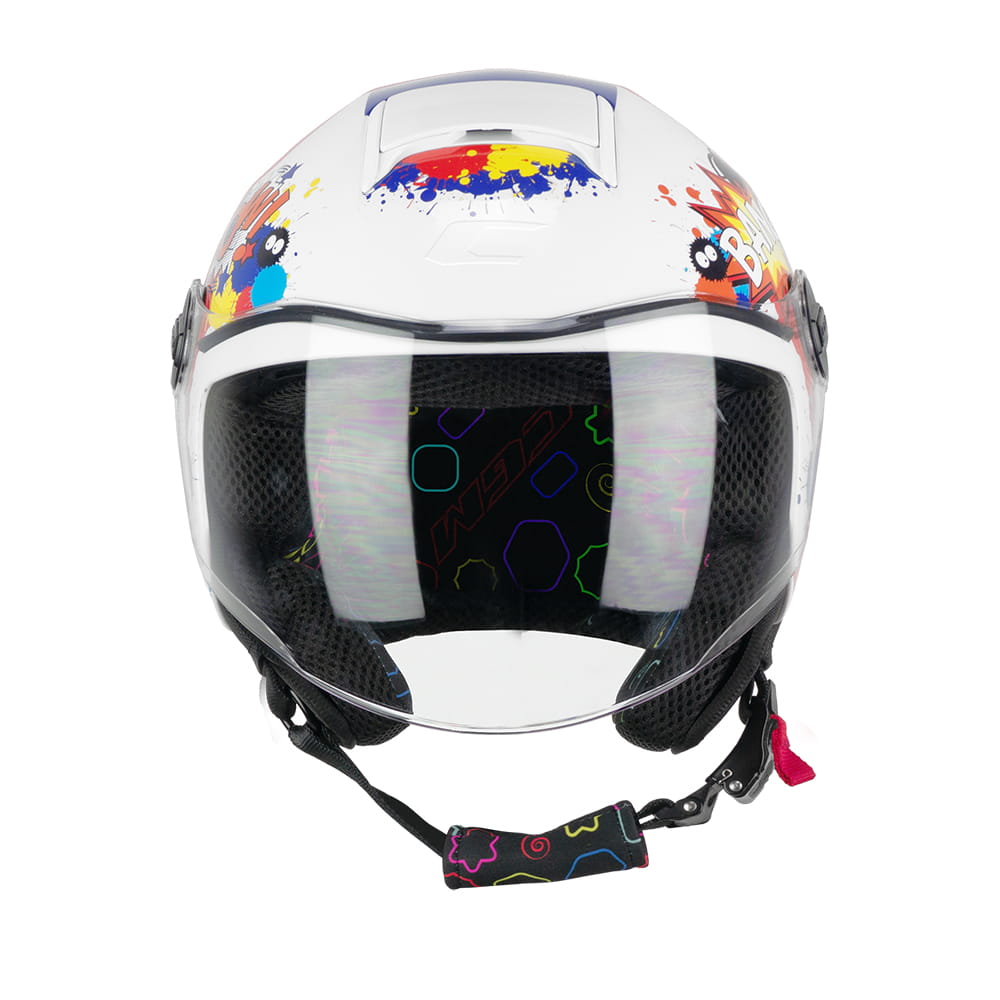CASCO BAMBINO CGM 261 MINI COMICS - blu/bianco lucido