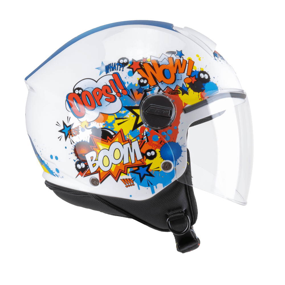 CASCO BAMBINO CGM 261 MINI COMICS - blu/bianco lucido
