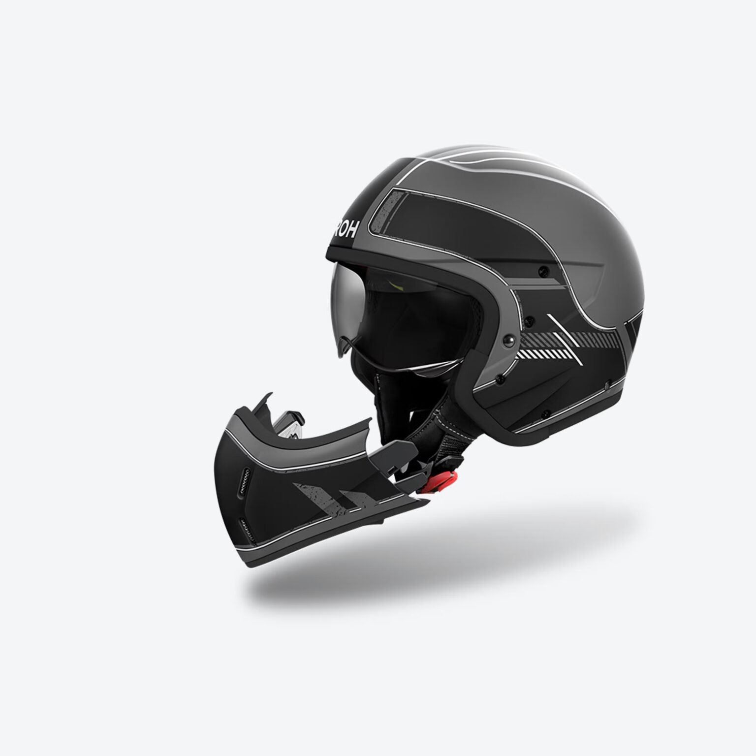 CASCO JET AIROH J 110 RASTER - nero opaco