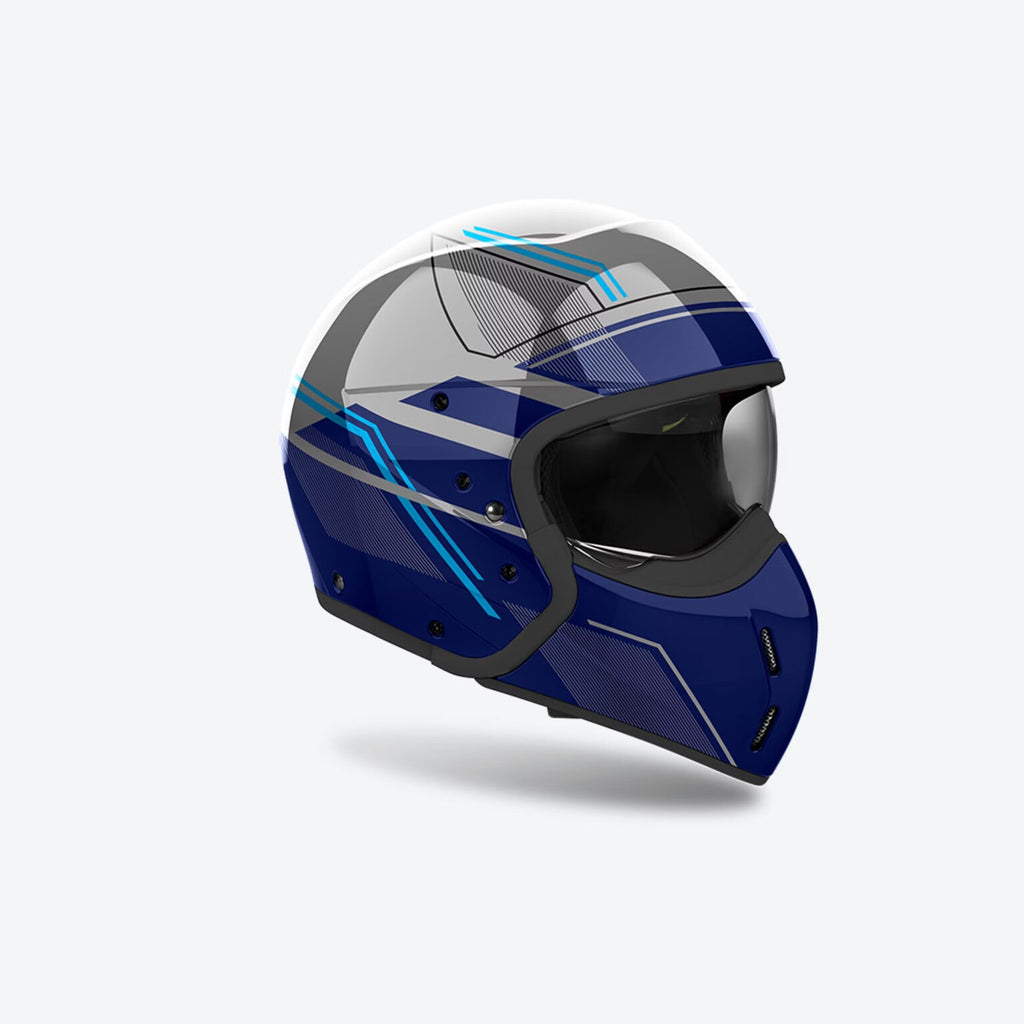 CASCO JET AIROH J 110 SLIM - blu lucido