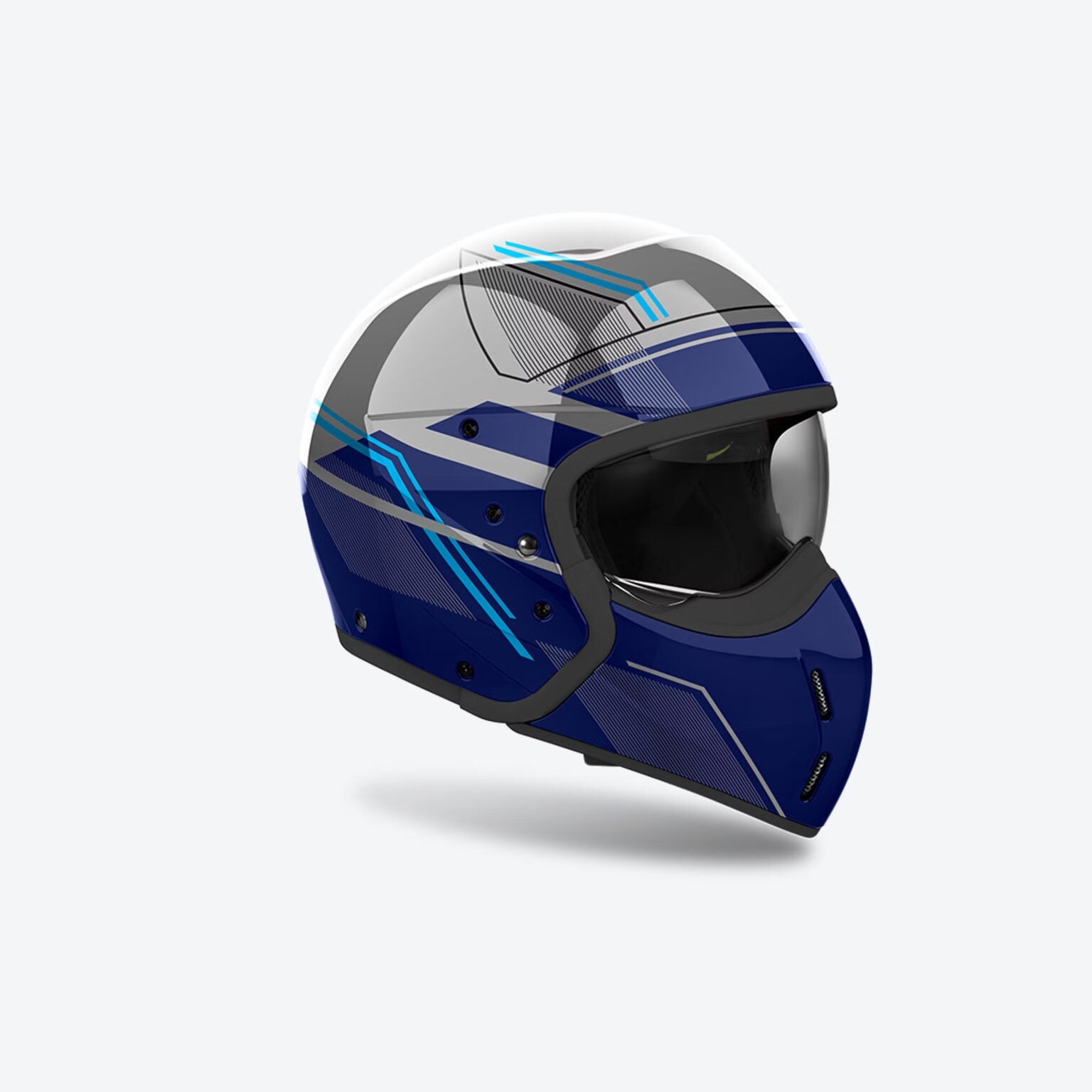 CASCO JET AIROH J 110 SLIM - blu lucido