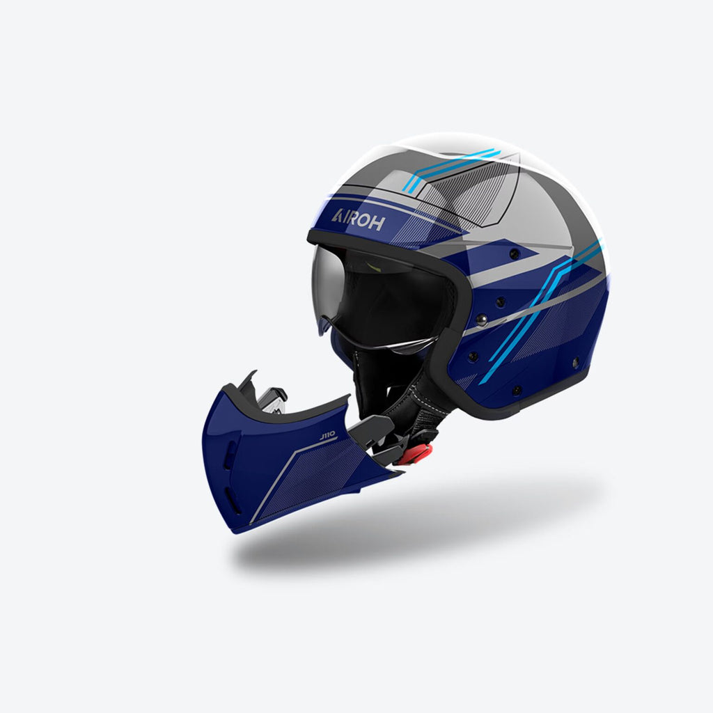 CASCO JET AIROH J 110 SLIM - blu lucido