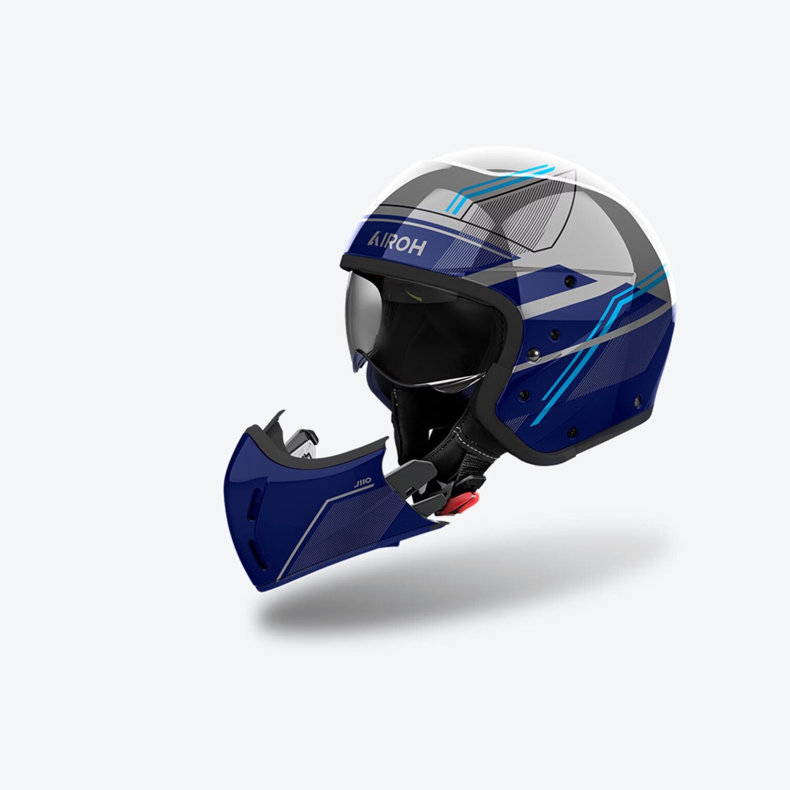 CASCO JET AIROH J 110 SLIM - blu lucido