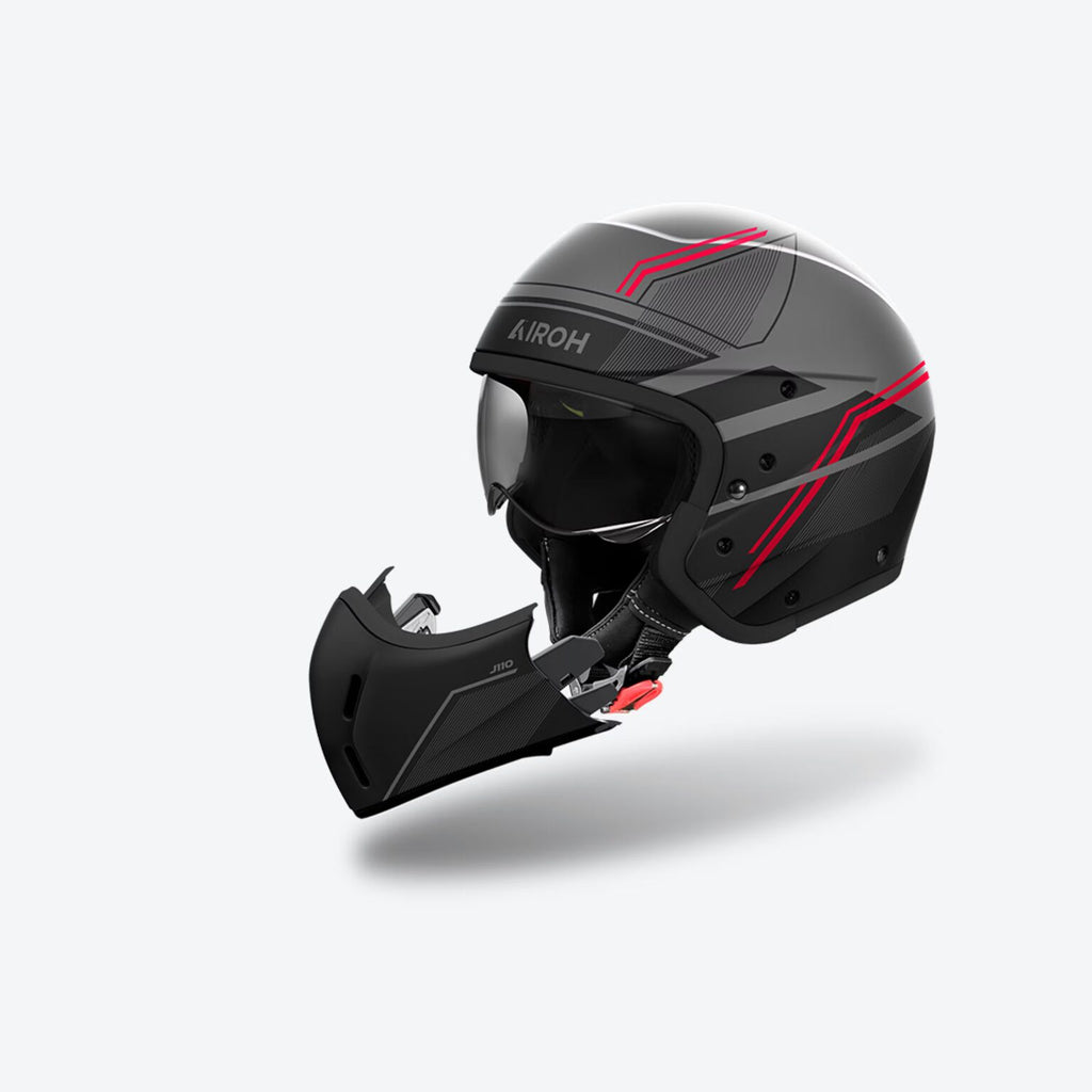 CASCO JET AIROH J 110 SLIM - rosso opaco