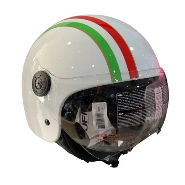 CASCO DEMI JET 900 ITALIA - bianco/tricolore italia lucido