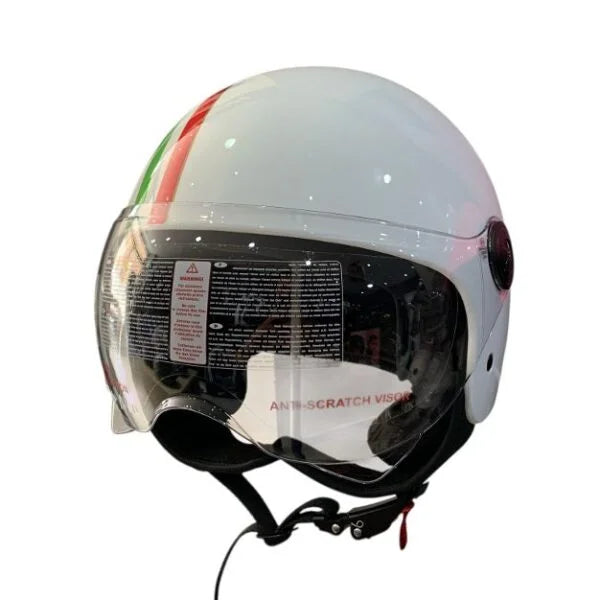 CASCO DEMI JET 900 ITALIA - bianco/tricolore italia lucido
