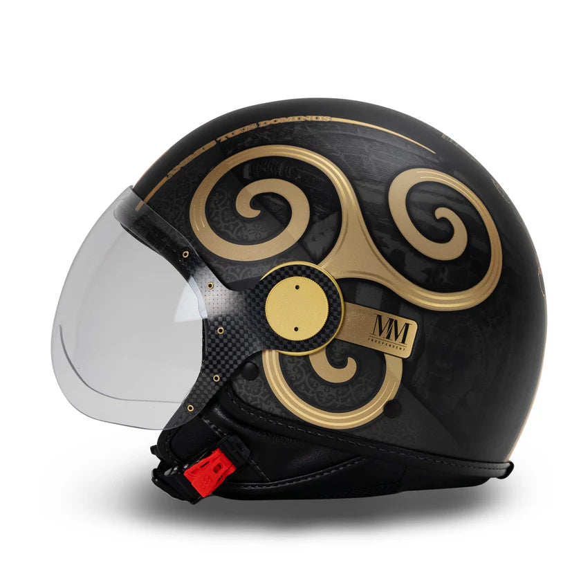CASCO JET MM INDIPENDENT SICILIA TRINACRIA 2.0 - nero opaco oro