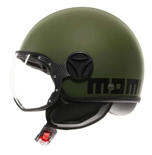 CASCO JET MOMODESIGN FGTR CLASSIC E2206 - verde militare/nero opaco