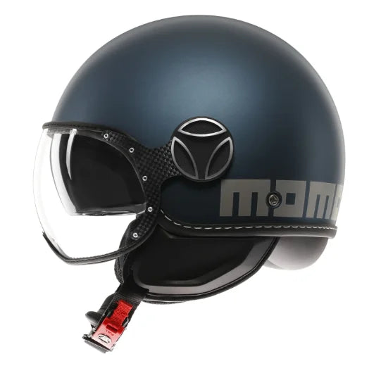 CASCO JET MOMODESIGN FGTR EVO E2206 - blu avio argento opaco