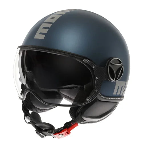 CASCO JET MOMODESIGN FGTR EVO E2206 - blu avio argento opaco