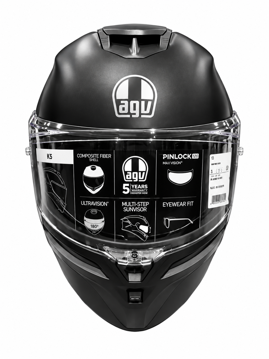 CASCO INTEGRALE AGV K5 MONO - nero opaco