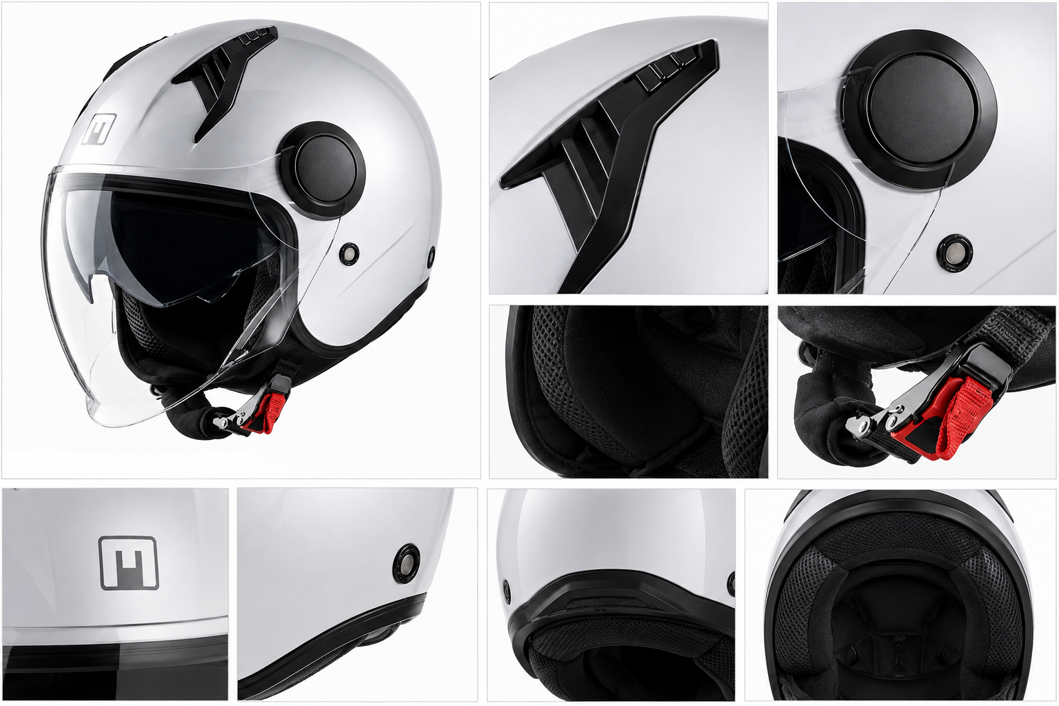 CASCO JET MPH NEW ONE - argento metallizzato lucido