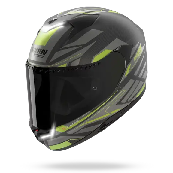 CASCO INTEGRALE NOLAN X-904 ULTRA CARBON ROMBO 349 - carbonio/verde impulso lucido
