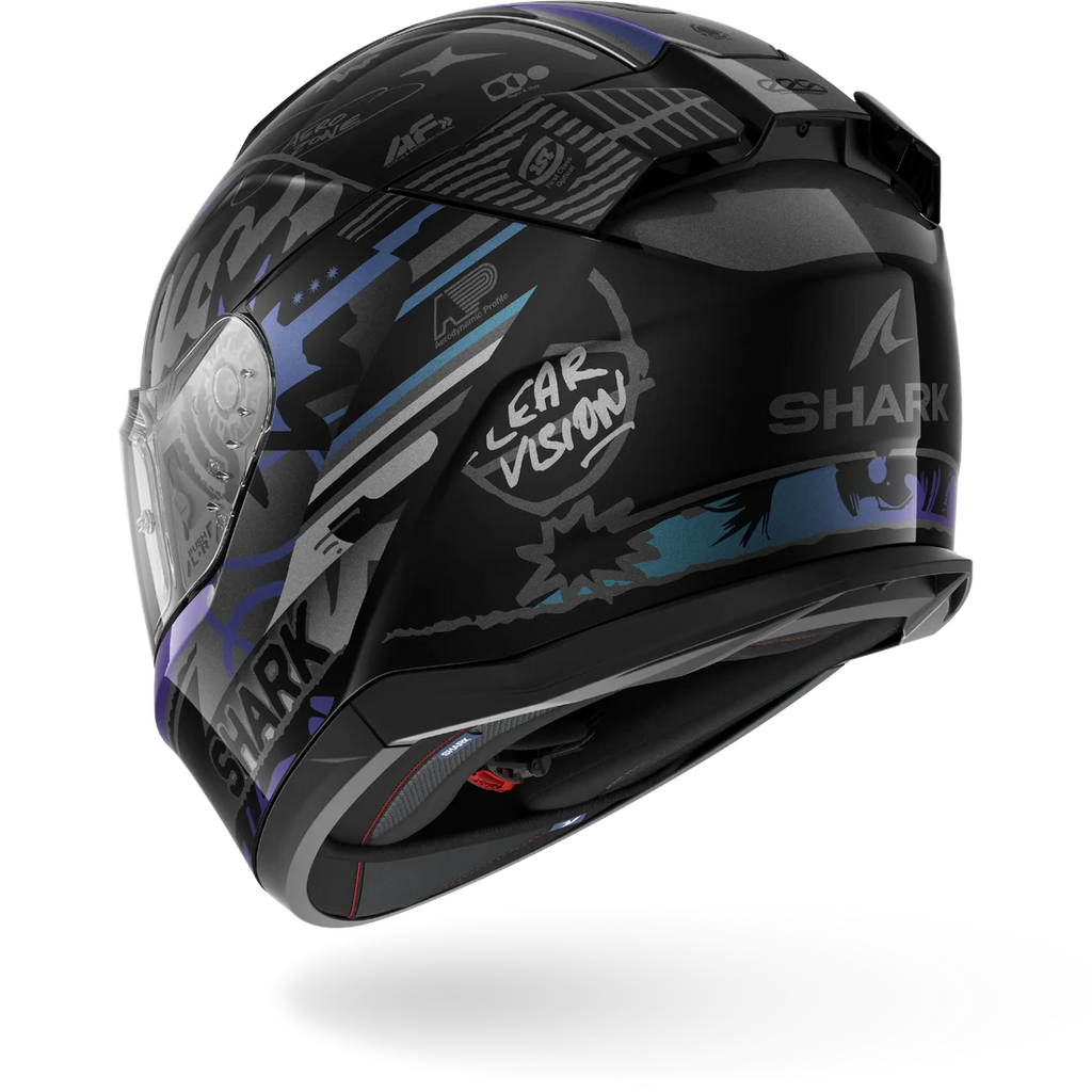CASCO INTEGRALE SHARK D-SKWAL 3 STREETRUSH KGU - nero/verde cromo