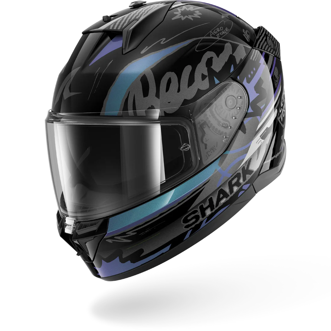 CASCO INTEGRALE SHARK D-SKWAL 3 STREETRUSH KGU - nero/verde cromo