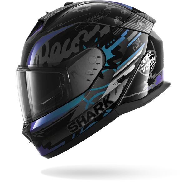 CASCO INTEGRALE SHARK D-SKWAL 3 STREETRUSH KGU - nero/verde cromo
