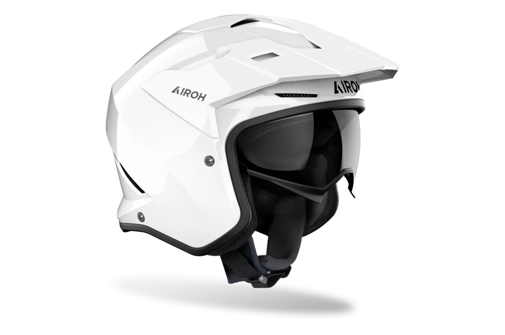 CASCO JET AIROH KOMBAKT COLOR - bianco lucido