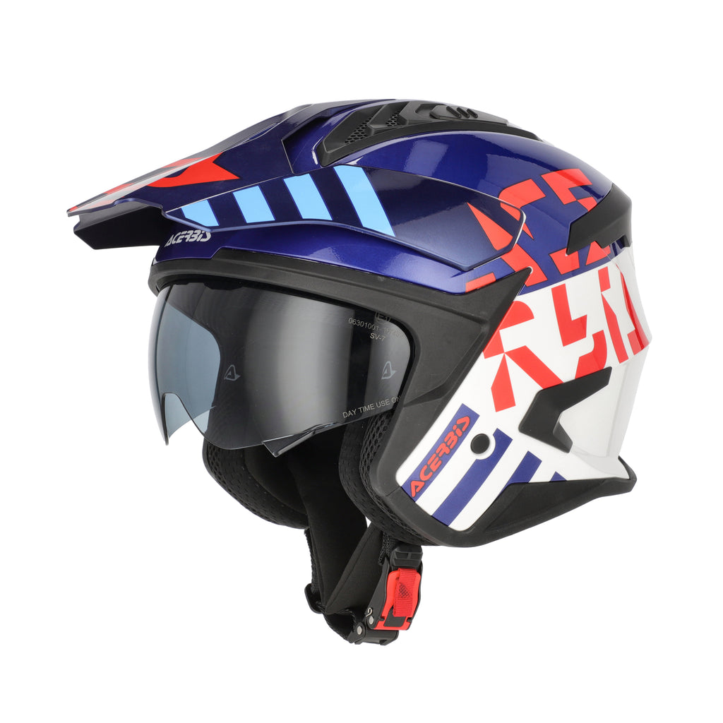 CASCO JET ACERBIS JET ARIA EVO GRAPHIC - bianco/blu/rosso lucido