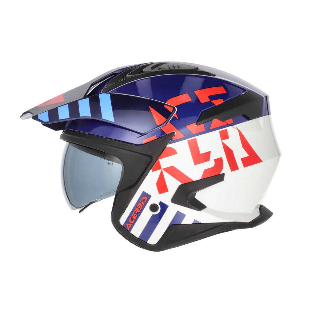 CASCO JET ACERBIS JET ARIA EVO GRAPHIC - bianco/blu/rosso lucido
