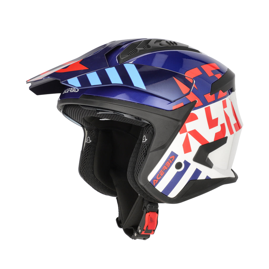 CASCO JET ACERBIS JET ARIA EVO GRAPHIC - bianco/blu/rosso lucido