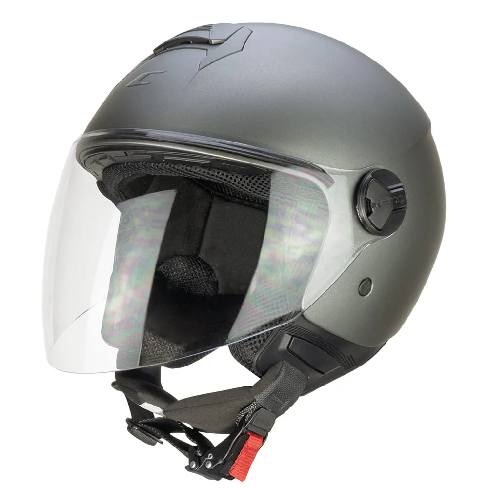 CASCO JET CGM 167 FLO MONO - antracite satinato/visiera lunga