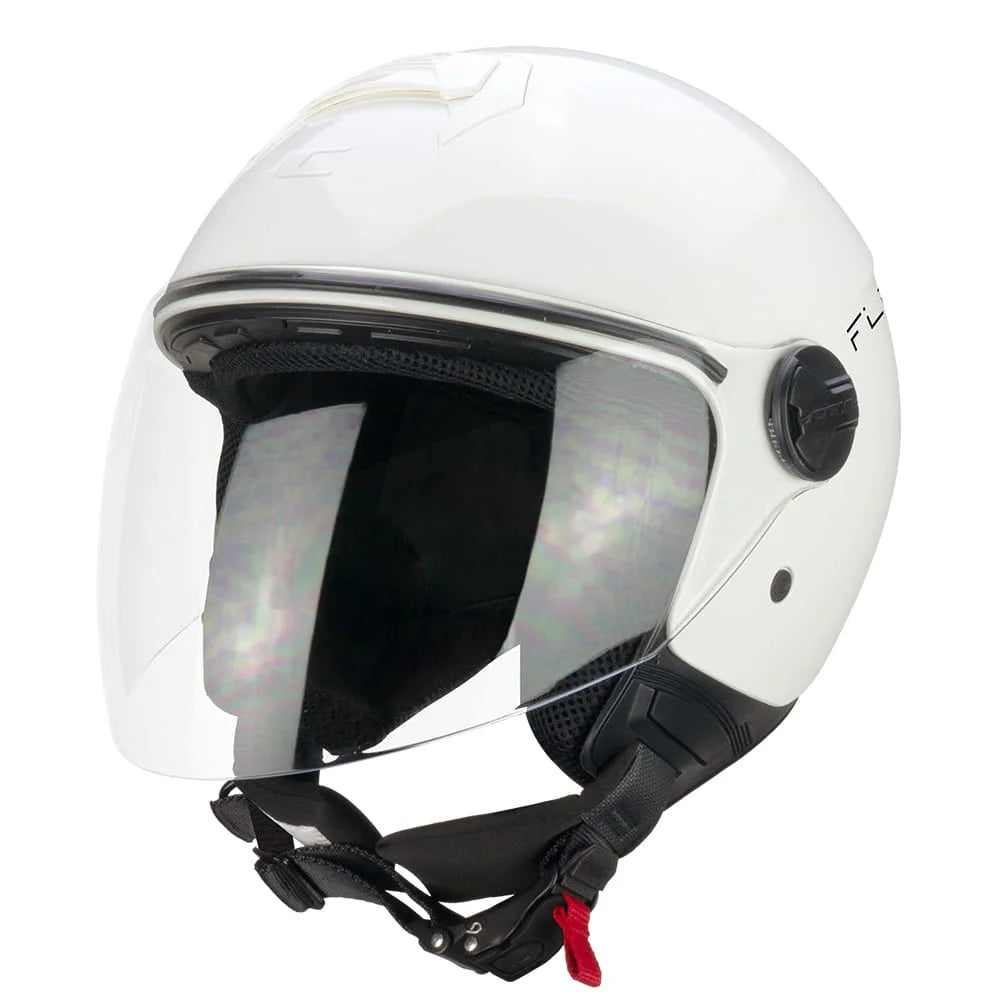 CASCO JET CGM 167 FLO MONO - bianco lucido/visiera lunga