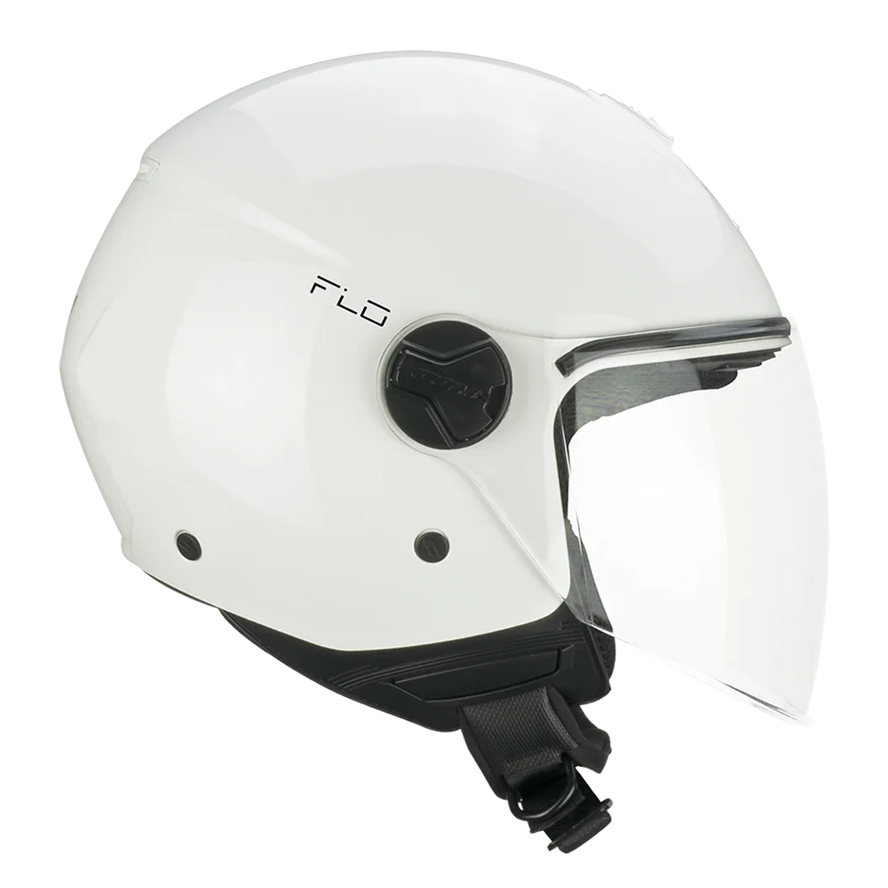 CASCO JET CGM 167 FLO MONO - bianco lucido/visiera lunga