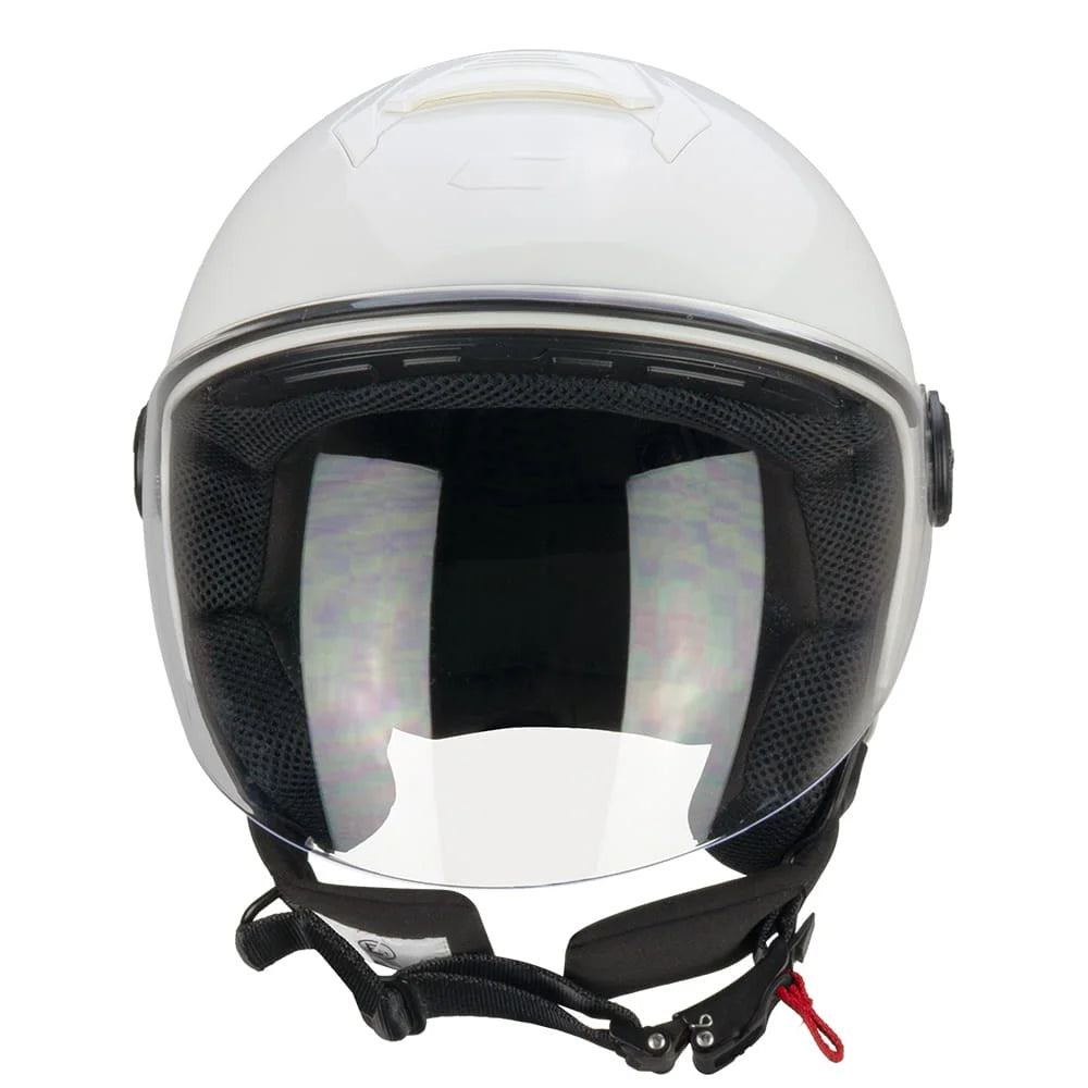 CASCO JET CGM 167 FLO MONO - bianco lucido/visiera lunga