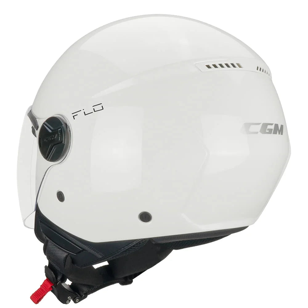 CASCO JET CGM 167 FLO MONO - bianco lucido/visiera lunga