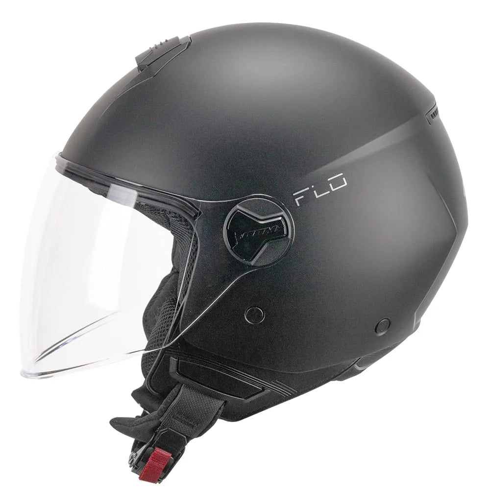 CASCO JET CGM 167 FLO MONO - nero opaco/visiera lunga