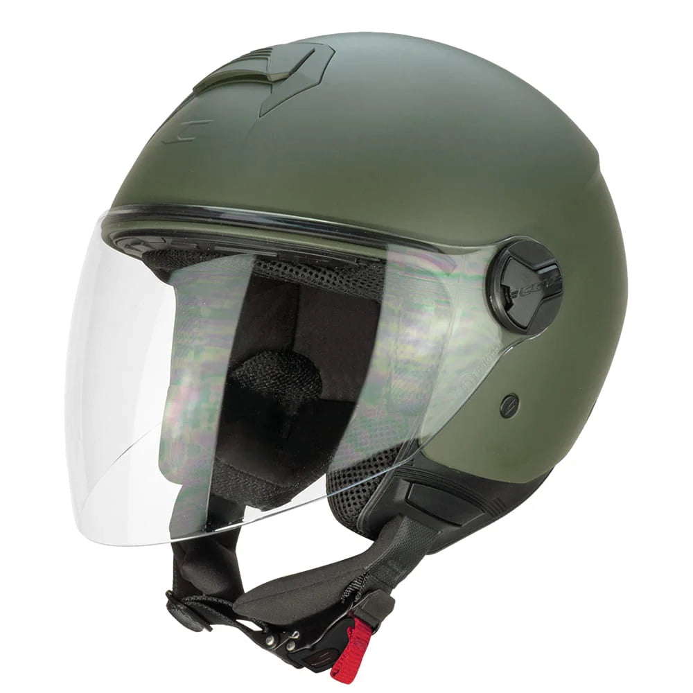 CASCO JET CGM 167 FLO MONO - verde opaco/visiera lunga